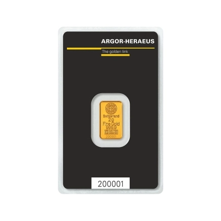 ZLATÝ SLITEK ARGOR HERAEUS 2g
