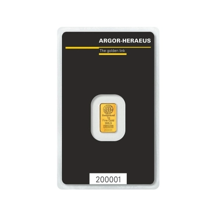 ZLATÝ SLITEK ARGOR HERAEUS 1g