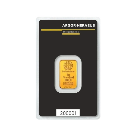 ZLATÝ SLITEK ARGOR HERAEUS 5g